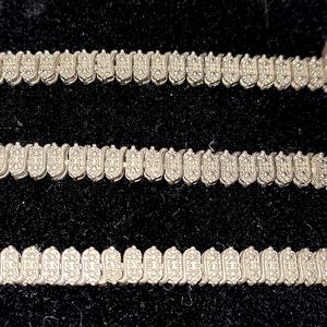 NWOT Tiny diamond tennis bracelet with double safety latch